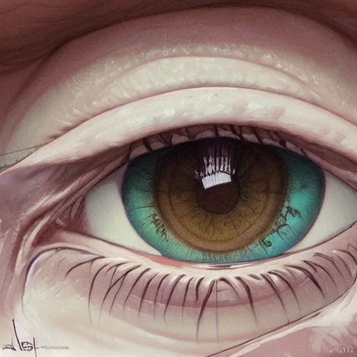 Prompt: a beautiful artwork of a close-up of a closed woman's eye by Jerome Opeña, featured on artstation