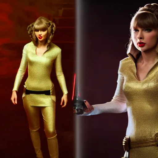 Image similar to taylor swift as princess leia in star wars, 8 k resolution, cinematic lighting, anatomically correct