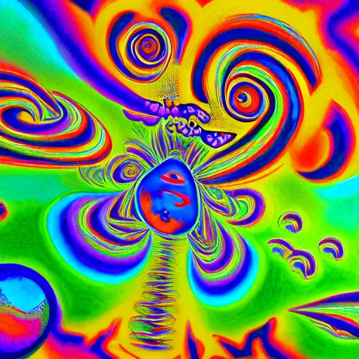 Prompt: tripping on acid and dmt, surreal