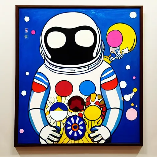 Image similar to astronaut painting by takashi murakami