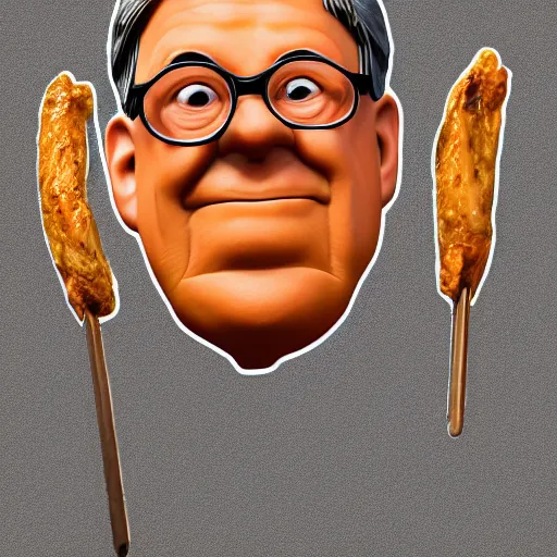 Prompt: bill barr face in a barbecued chicken piece!!!!, 8 k, ultra realistic details