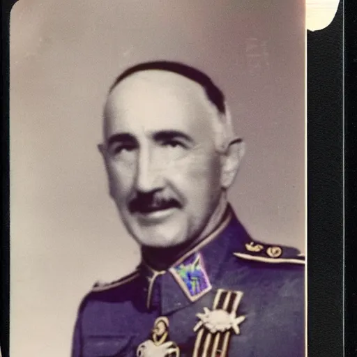 Prompt: polaroid photo of francisco franco holding an lgbti flag