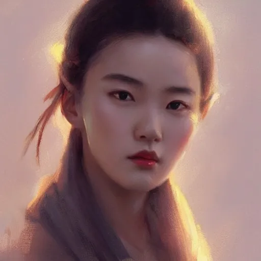 Image similar to “ portrait of liu yifei by greg rutkowski, young, attractive, highly detailed portrait, scifi, digital painting, artstation, concept art, smooth, sharp foccus ilustration, artstation hq ”