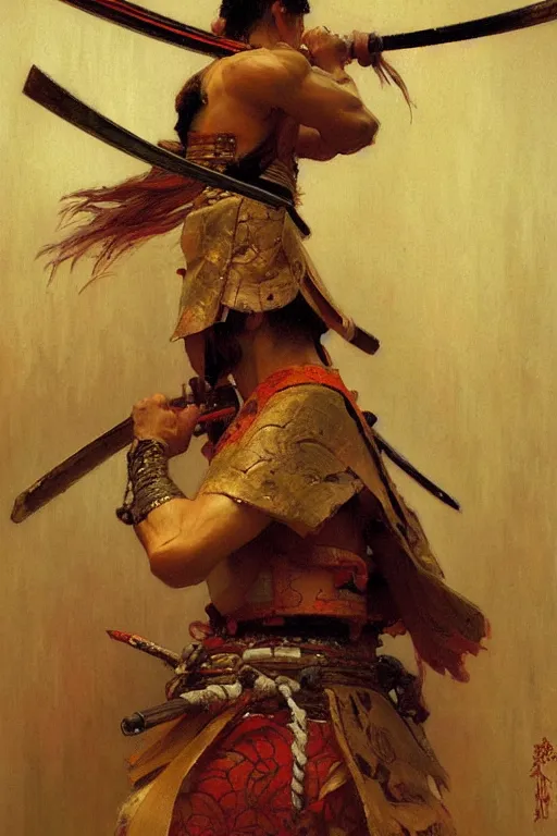 Prompt: samurai, painting by gaston bussiere, craig mullins, greg rutkowski, alphonse mucha