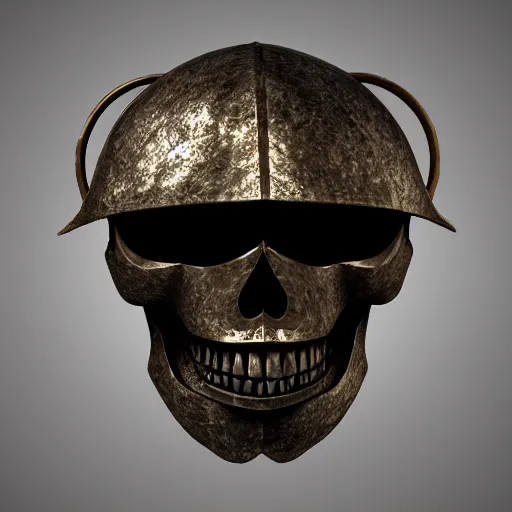 Image similar to medieval helmet in the shape of a demon skull, epic, artsation, 4 k