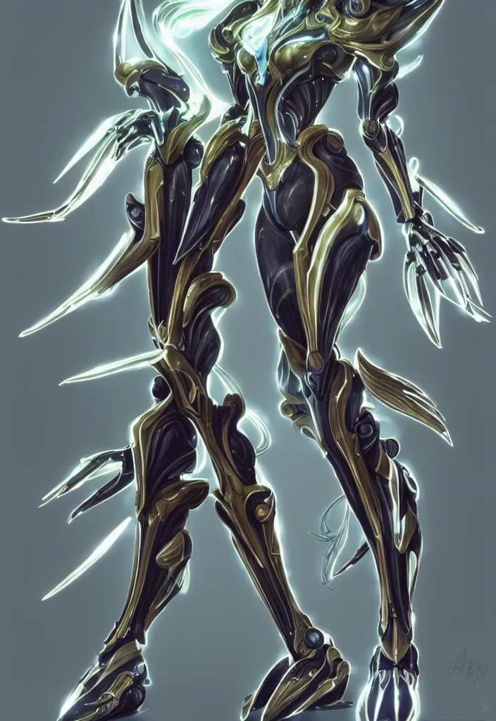 Image similar to exquisite full body shot of a beautiful stunning saryn prime warframe, that's a beautiful stunning anthropomorphic robot female dragon with metal cat ears, cute elegant pose, robot cat paws for feet, thick warframe legs, detailed arms, sharp claws, streamlined white armor, long elegant tail, two arms, two legs, long tail, detailed warframe fanart, destiny fanart, macro art, dragon art, furry art, realistic digital art, warframe art, Destiny art, furaffinity, DeviantArt, artstation, 3D realistic, 8k HD, octane render