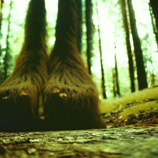 Image similar to bigfoot accidentally photographed, accidental photo portra 8 0 0 in the 9 0 s