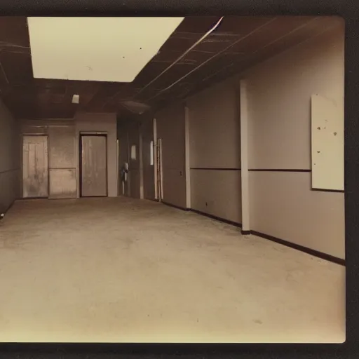 Image similar to polaroid photo of the backrooms, realistic