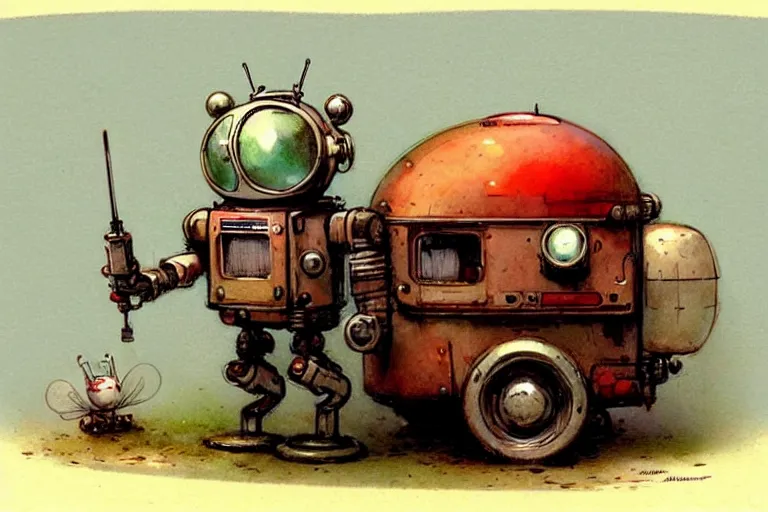 Image similar to adventurer ( ( ( ( ( 1 9 5 0 s retro future robot android fat mouse wagon. muted colors. ) ) ) ) ) by jean baptiste monge!!!!!!!!!!!!!!!!!!!!!!!!! chrome red