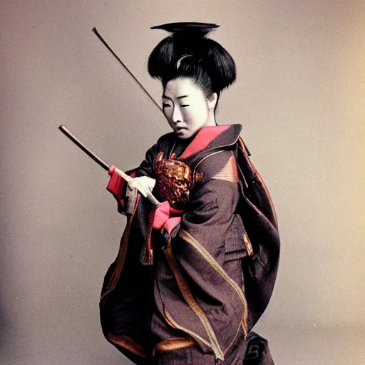 Prompt: asian woman as a samurai