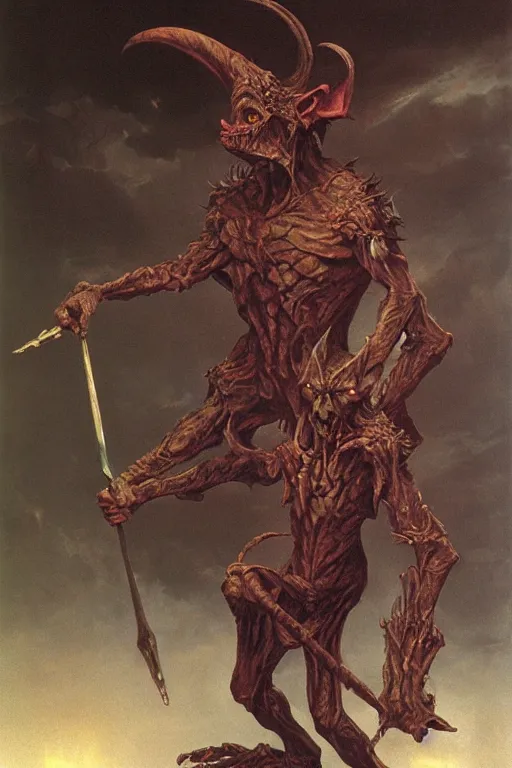 Prompt: a dnd goblin, realistic oil painting by Thomas Cole and Wayne Barlowe