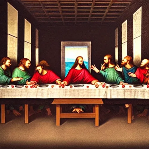 Image similar to the squad at the last supper,