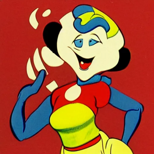 Image similar to 1 9 3 0 s disney cartoon genie woman, rubberhose, retro