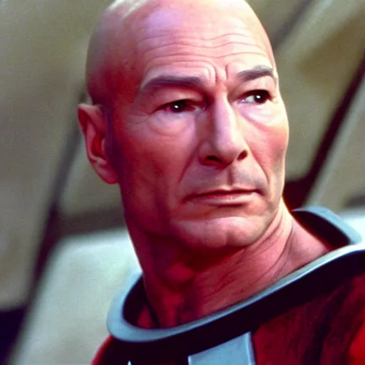 Image similar to a film still of patrick stewart in the movie star wars a new hope