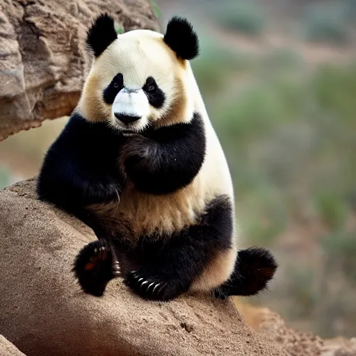 Image similar to panda in the desert by natgeo