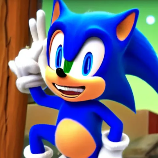 Prompt: a red - haired humanoid chipmunk wearing a blue vest in sonic the hedgehog ( 2 0 2 0 )