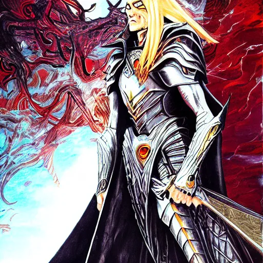 Image similar to Beautiful Sauron in the style of Ayami Kojima