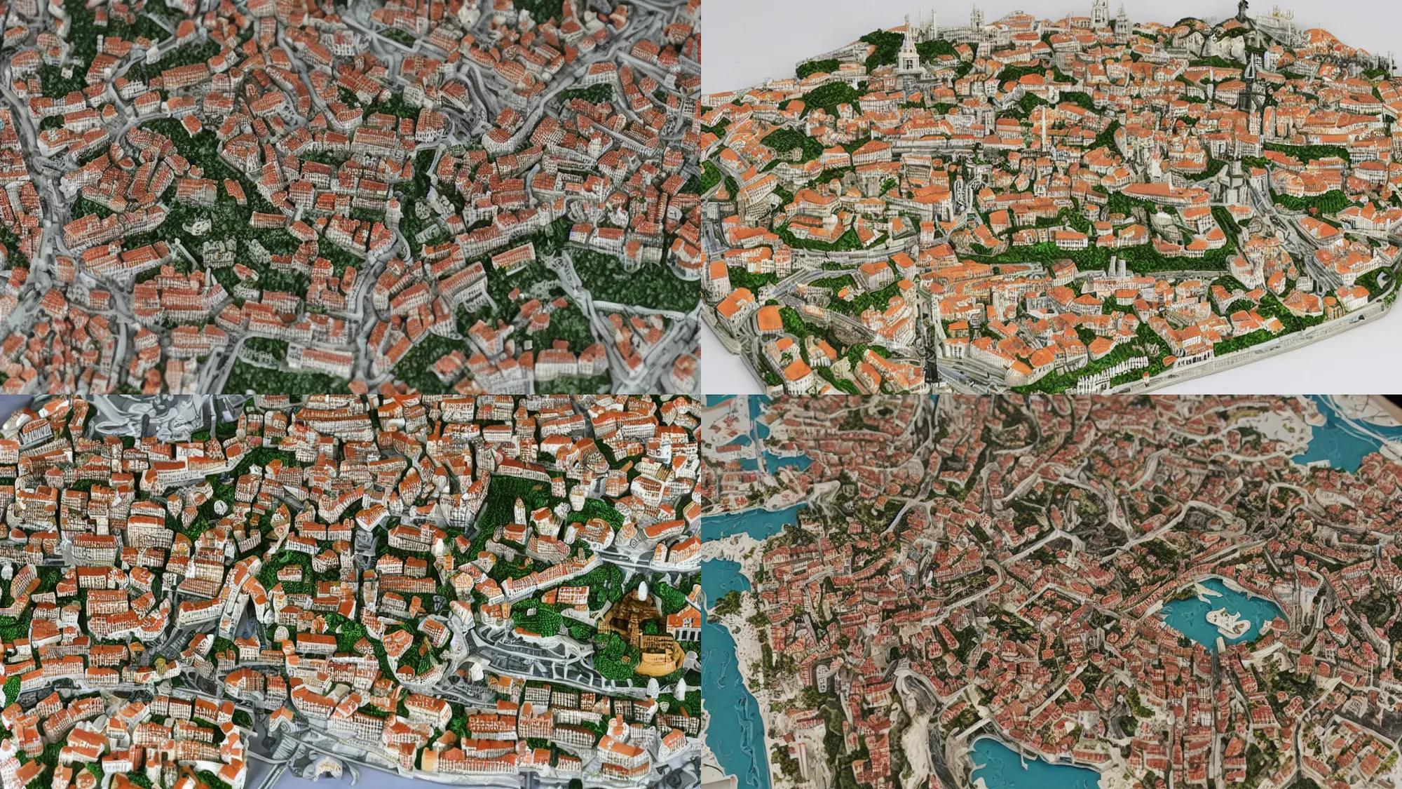 Prompt: a 12x(very) much detailed city of lisbon, tabletop miniature