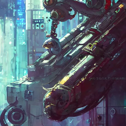 Image similar to octopus on a space station, cyberpunk, realistic, detailed, Industrial Scifi, paint, watercolor, in the style of Ashley Wood and Wadim Kashin