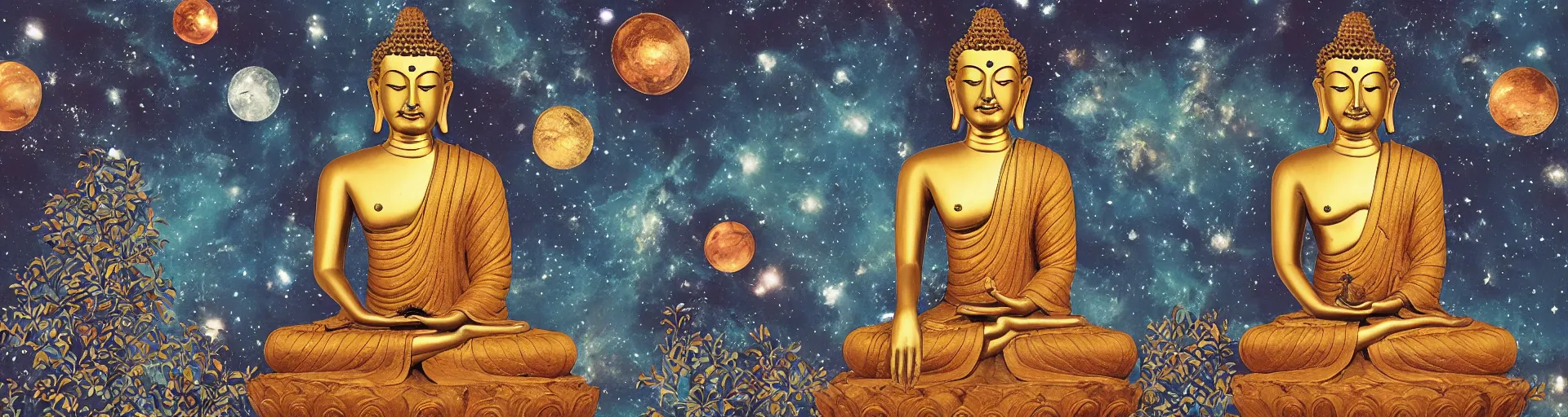 Image similar to the buddha reclining in space.