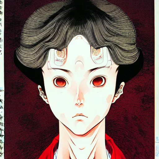 Prompt: prompt: Portrait painted in Miyazaki color style drawn by Katsuhiro Otomo and Takato Yamamoto, inspired by Fables, china doll face, smooth face feature, intricate oil painting, high detail, sharp high detail, manga and anime 2000