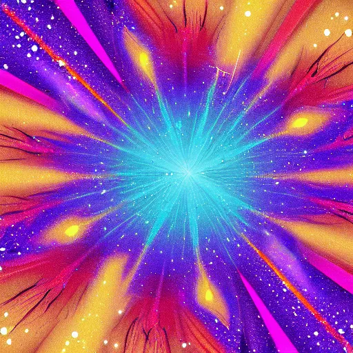 Image similar to Sparkly purple explosion, digital art