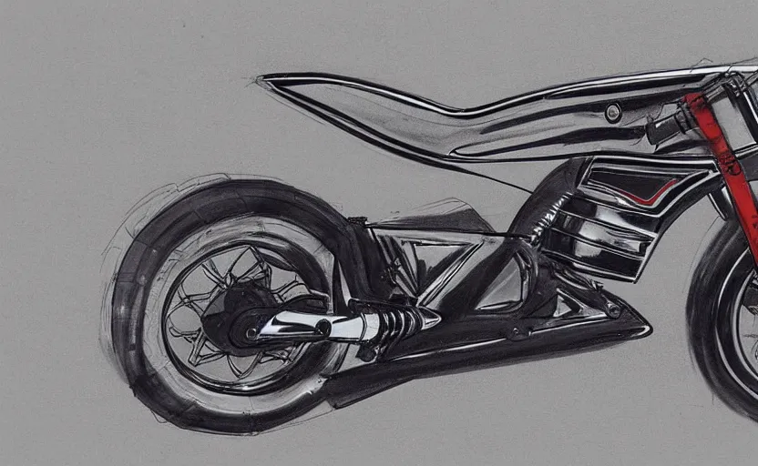 Prompt: 1 9 8 0 s yamaha motorcycle concept, sketch, art,