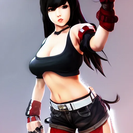 Image similar to alternate outfit of tifa lockhart by wlop, rossdraws, mingchen shen, bangkuart, sakimichan, yan gisuka, jeongseok lee, artstation, 4k