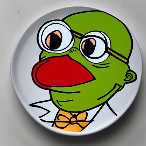 Image similar to crazy pepe with spoon