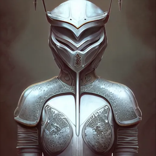 Prompt: porcelain in full warrior body armor, soft painting of a curiosities graceful futuristic carnival, perfectly detailed, symmetrical accurate intricate sensual features, highly detailed, artstation, sharp focus, tom bagshaw