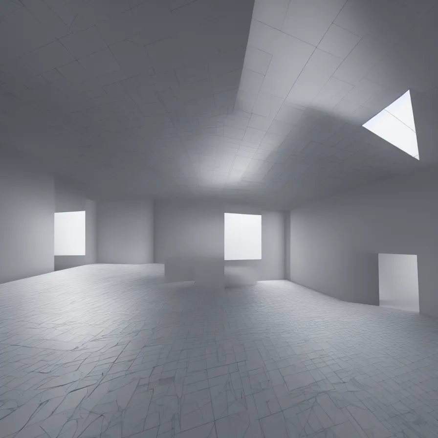 Image similar to one point perspective square cube, hyper realistic, octane render, unreal engine, studio lighting