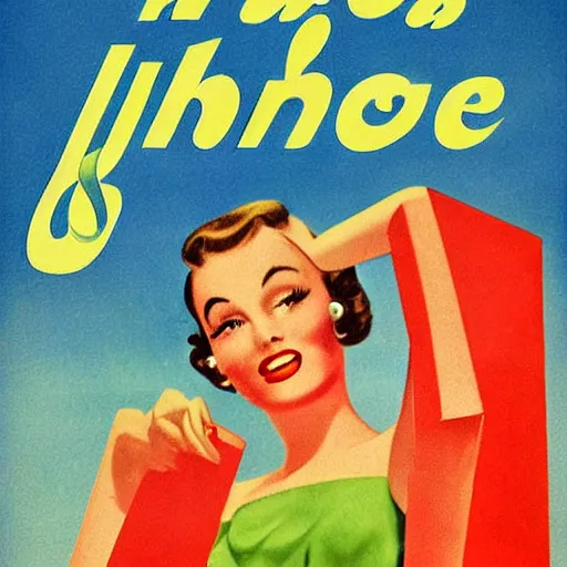 Image similar to 1 9 5 0's iphone advertisement, digital art