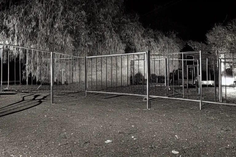 Prompt: liminal playground, mid night, scary, 2000s photo, very dark, no lights