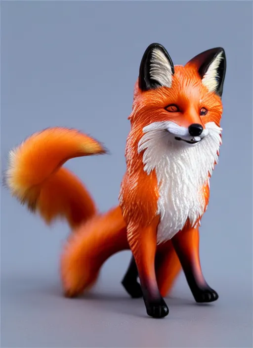 Image similar to 80mm resin detailed miniature of fluffy fox, Product Introduction Photos, 4K, Full body