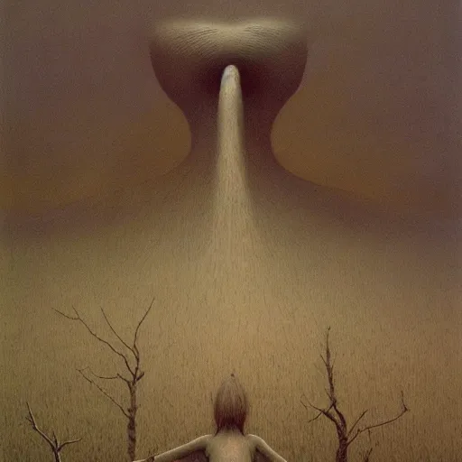 Prompt: lost sanity, by Zdzisław Beksiński