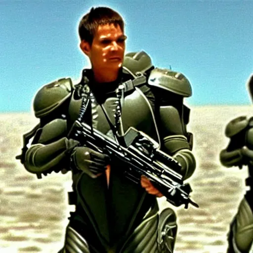 Image similar to “a still of Brian J Peppers in Starship Troopers”