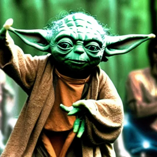 Image similar to yoda performing at woodstock