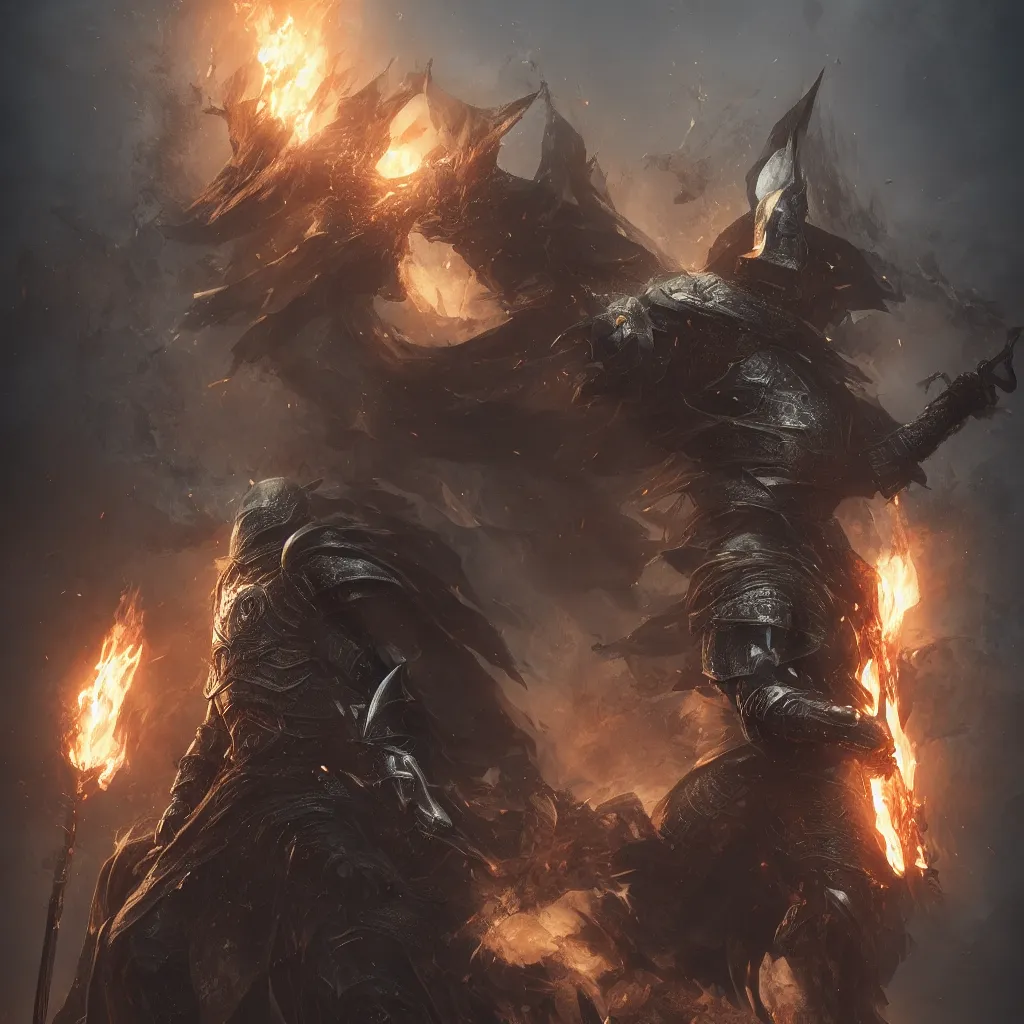 Image similar to dark souls knight, full body, award winning, fire embers, highly detailed, sharp focus, cinematic lighting, unreal engine 5, octane render, art by wlop and artgerm and greg rutkowski, masterpiece, trending on artstation, 8 k