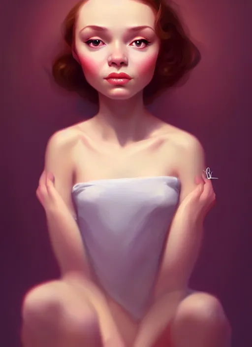 Prompt: a portrait of a pretty young lady by daniela uhlig