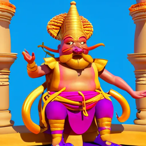 Image similar to friendly culturally appropriate genie mascot for a website, 3 d render character art 8 k