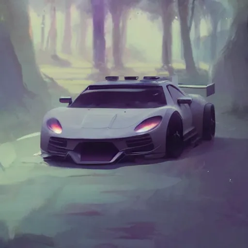 Image similar to 🏎️🐈 ,Greg rutkowski, Trending artstation, cinematográfica, digital Art