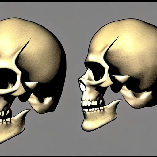 Image similar to scull helmet front and side view, concept art