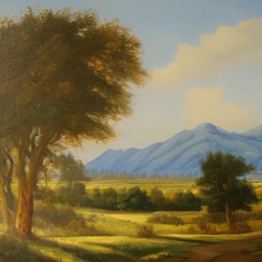 Image similar to a beutiful oil painting of a landscape, landcape