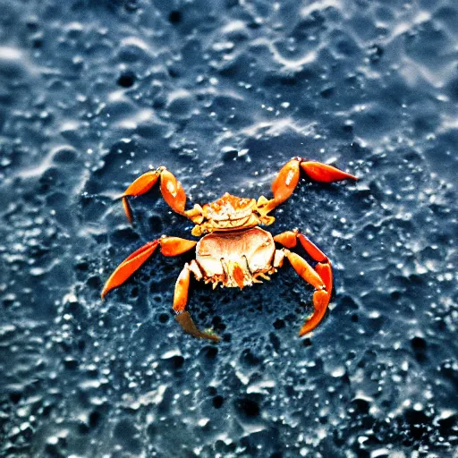 Prompt: A crab contemplating the sea. Peaceful. Hyper detailed. Ultra realistic. High quality. High resolution