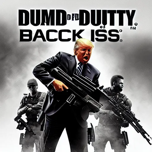 Image similar to Donald Trump on the call of duty black ops 2 cover art