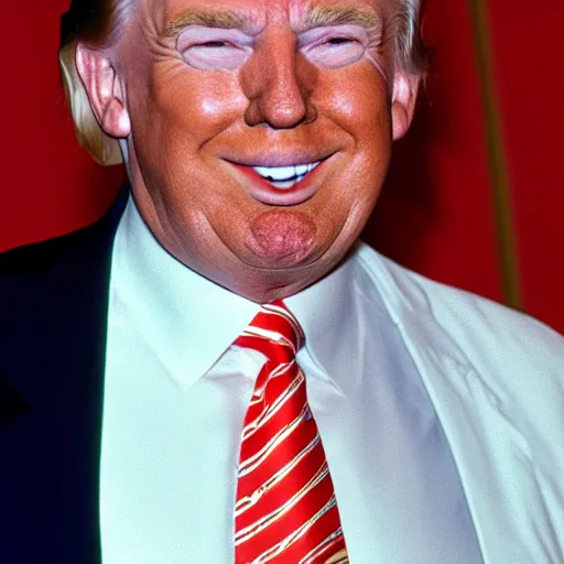 Image similar to 3 5 mm photograph of donald trump with male pattern baldness and no teeth