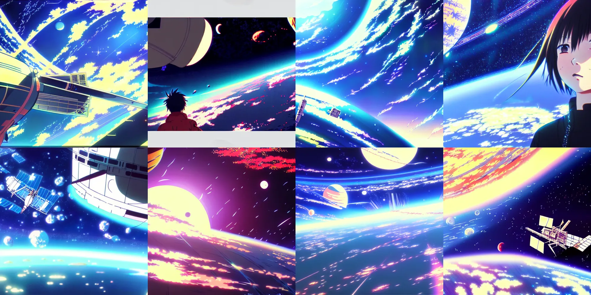 Prompt: anime background art still film anime shikishi, iss space station, ultradetailed beautiful by ilya kuvshinov yoshinari yoh makoto shinkai katsura masakazu kyoani