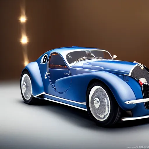 Image similar to a 2 0 2 5 bugatti type 5 7 sc atlantic concept, studio lighting