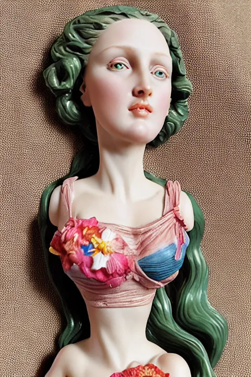 Image similar to beautiful portrait of a woman, the birth of venus collectable toy action figure