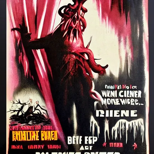 Image similar to vintage horror monster movie poster